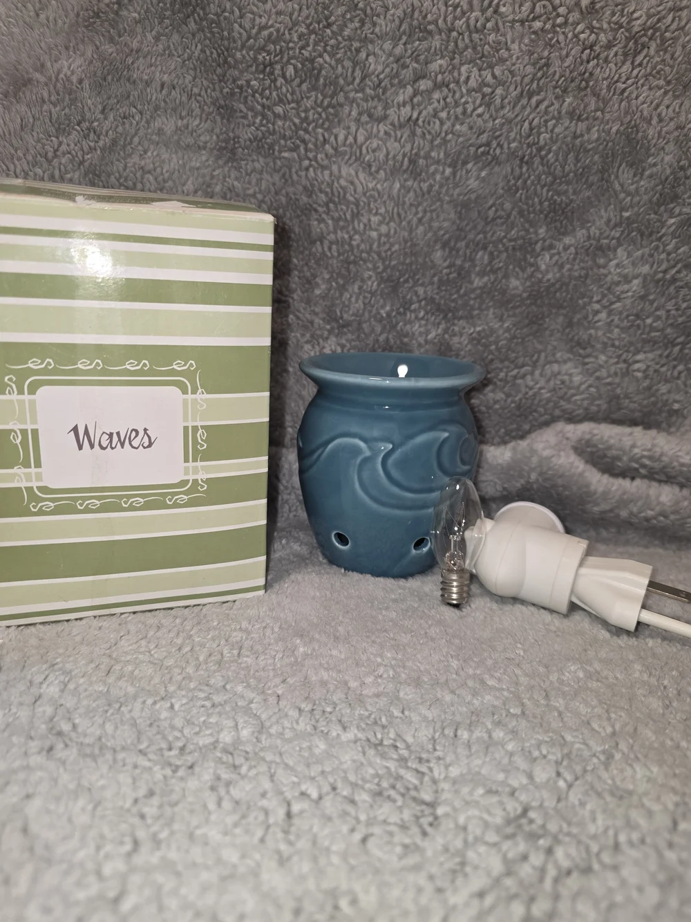 Waves Blue Ceramic Lantern Oil Warmer - Unbranded
